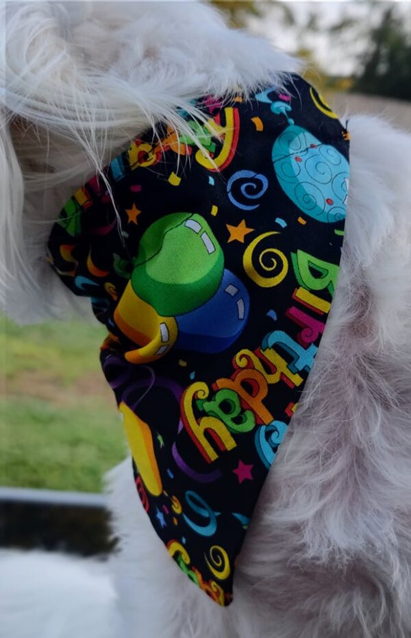 "Happy Birthday" Slide on Collar Bandana - Image 3